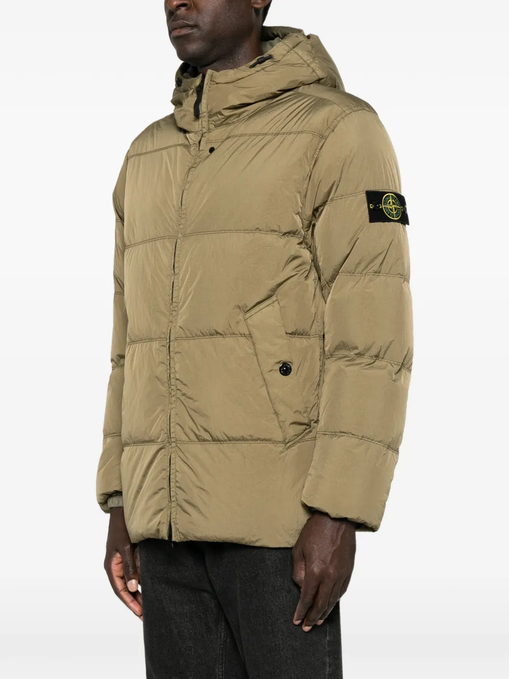 Stone Island Gewatteerd jack met capuchon Groen