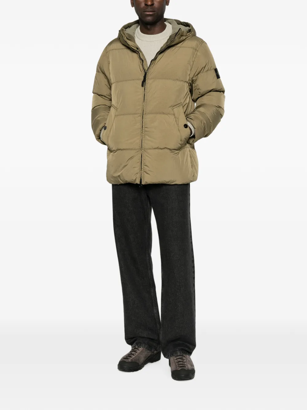 Stone Island Gewatteerd jack met capuchon Groen