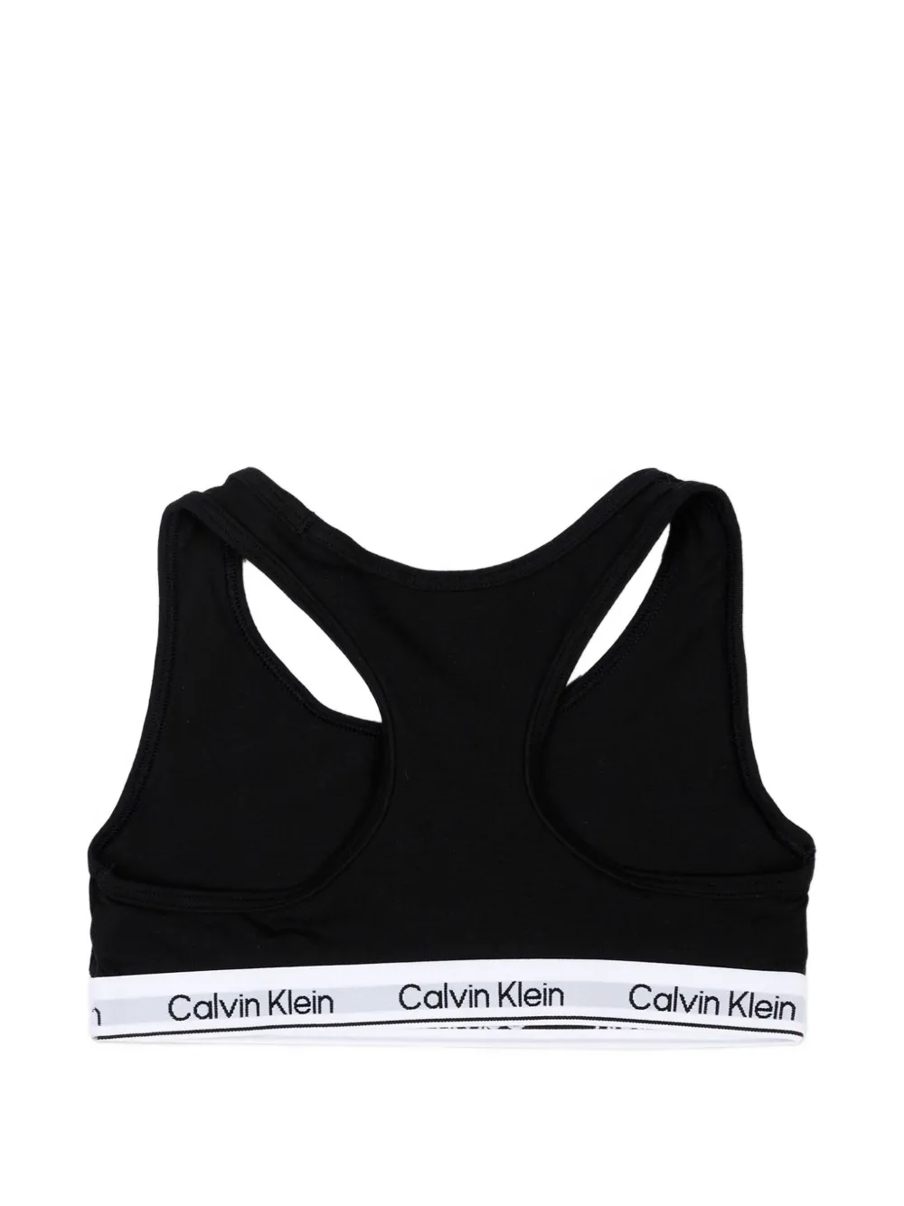 Calvin Klein Kids Twee racerback bralettes met logoband Zwart