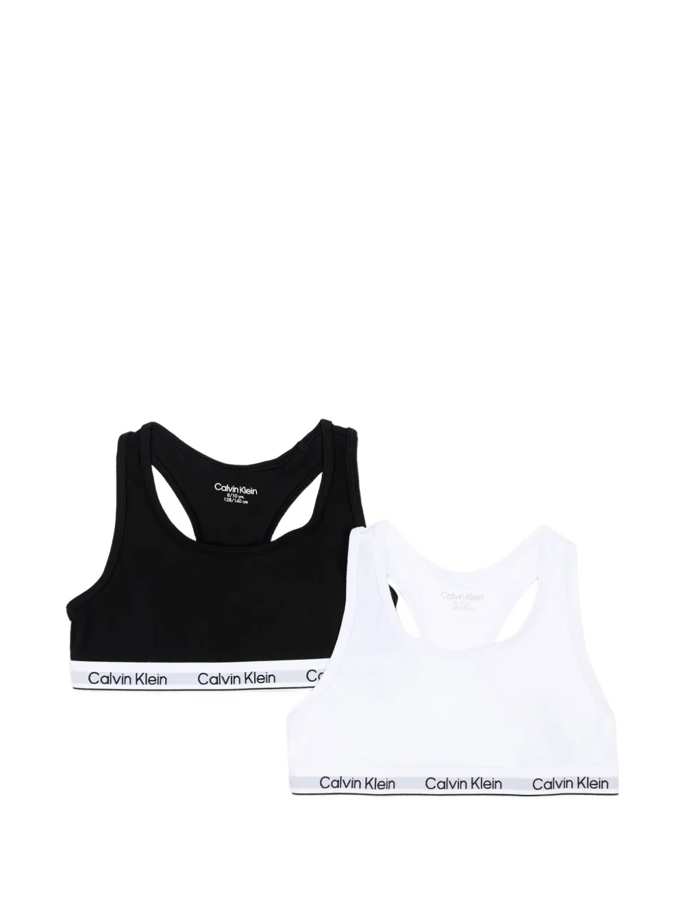 Calvin Klein Kids logo-tape racerback bralettes (set of two) - Schwarz