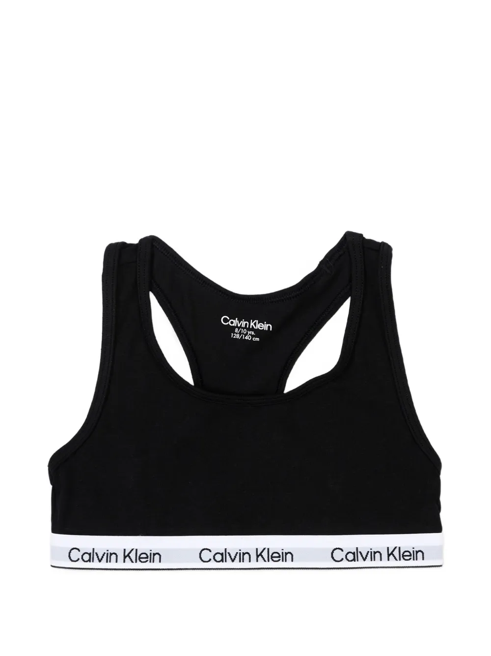 Calvin Klein Kids Twee racerback bralettes met logoband Zwart