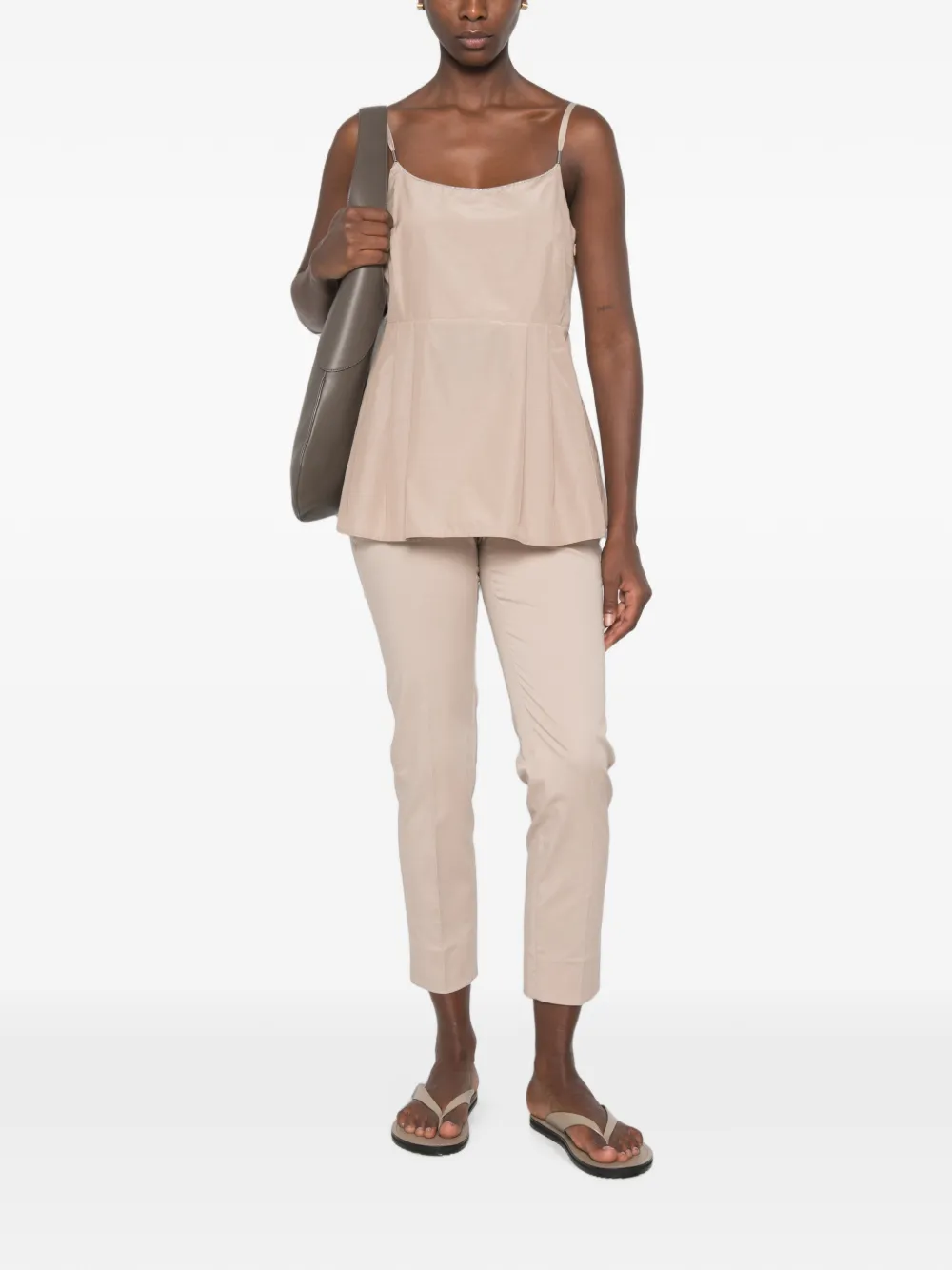 Peserico Top met plooien Beige