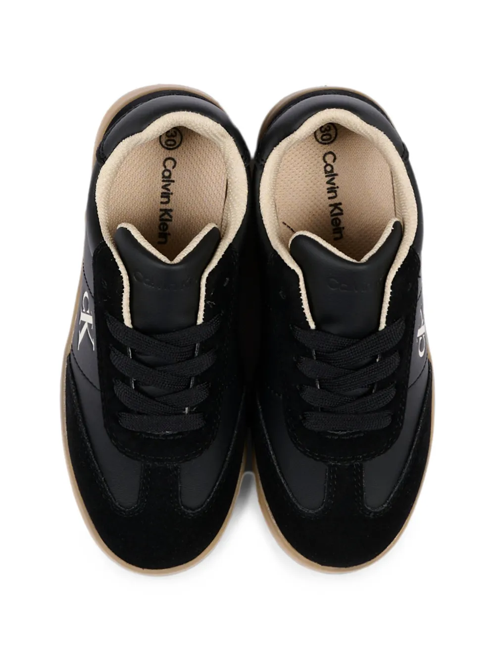 Calvin Klein Kids logo-print panelled sneakers Zwart