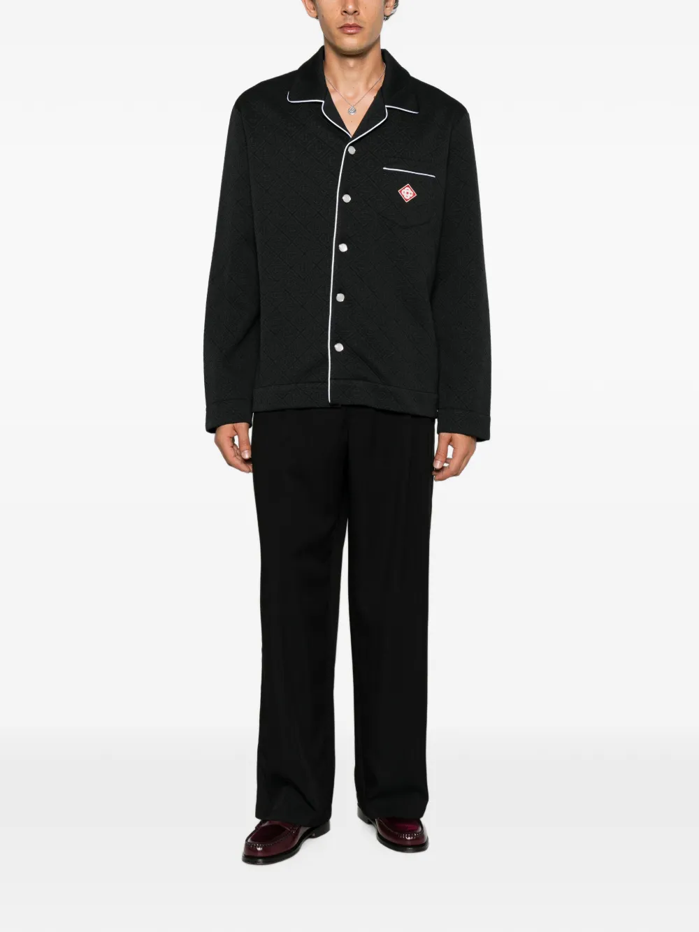 Casablanca logo-patch shirt Zwart