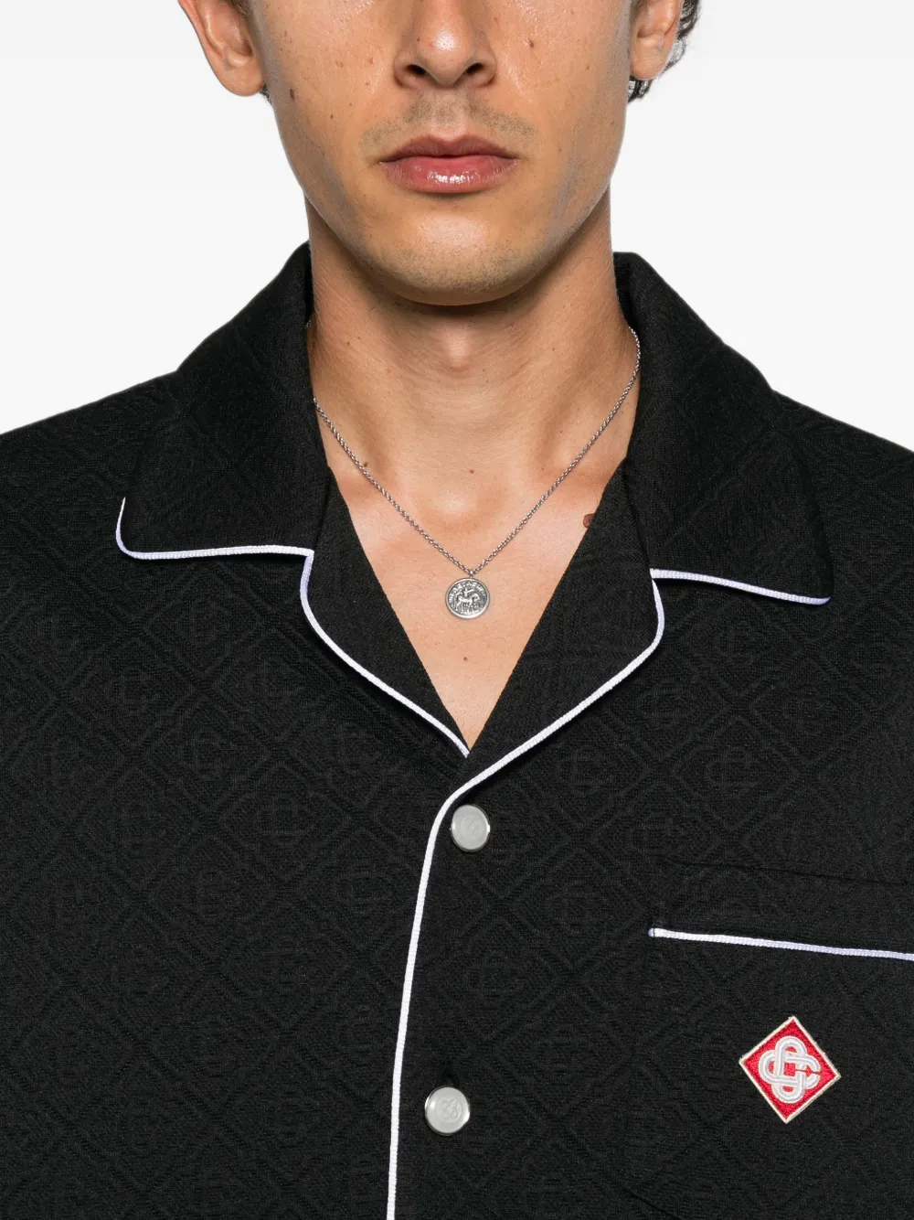 Casablanca logo-patch shirt Zwart