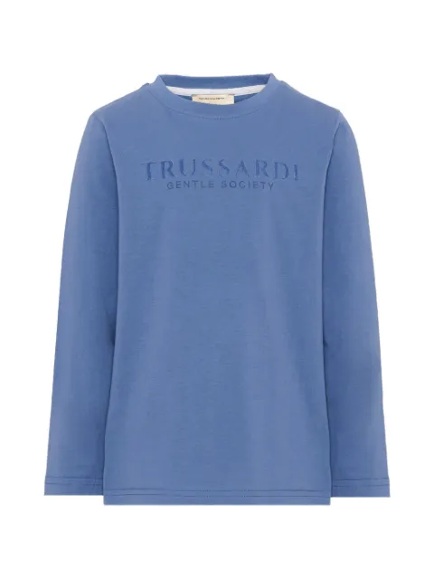TRUSSARDI JUNIOR logo-embroidered long-sleeve T-shirt
