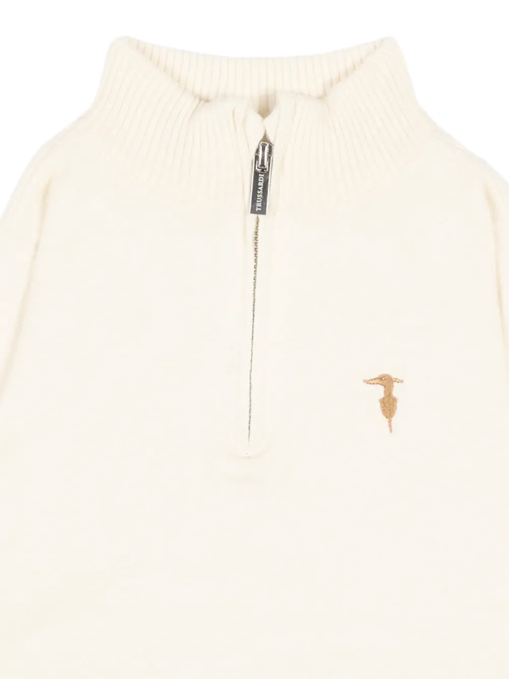 TRUSSARDI JUNIOR Trui met geborduurd logo en rits Wit
