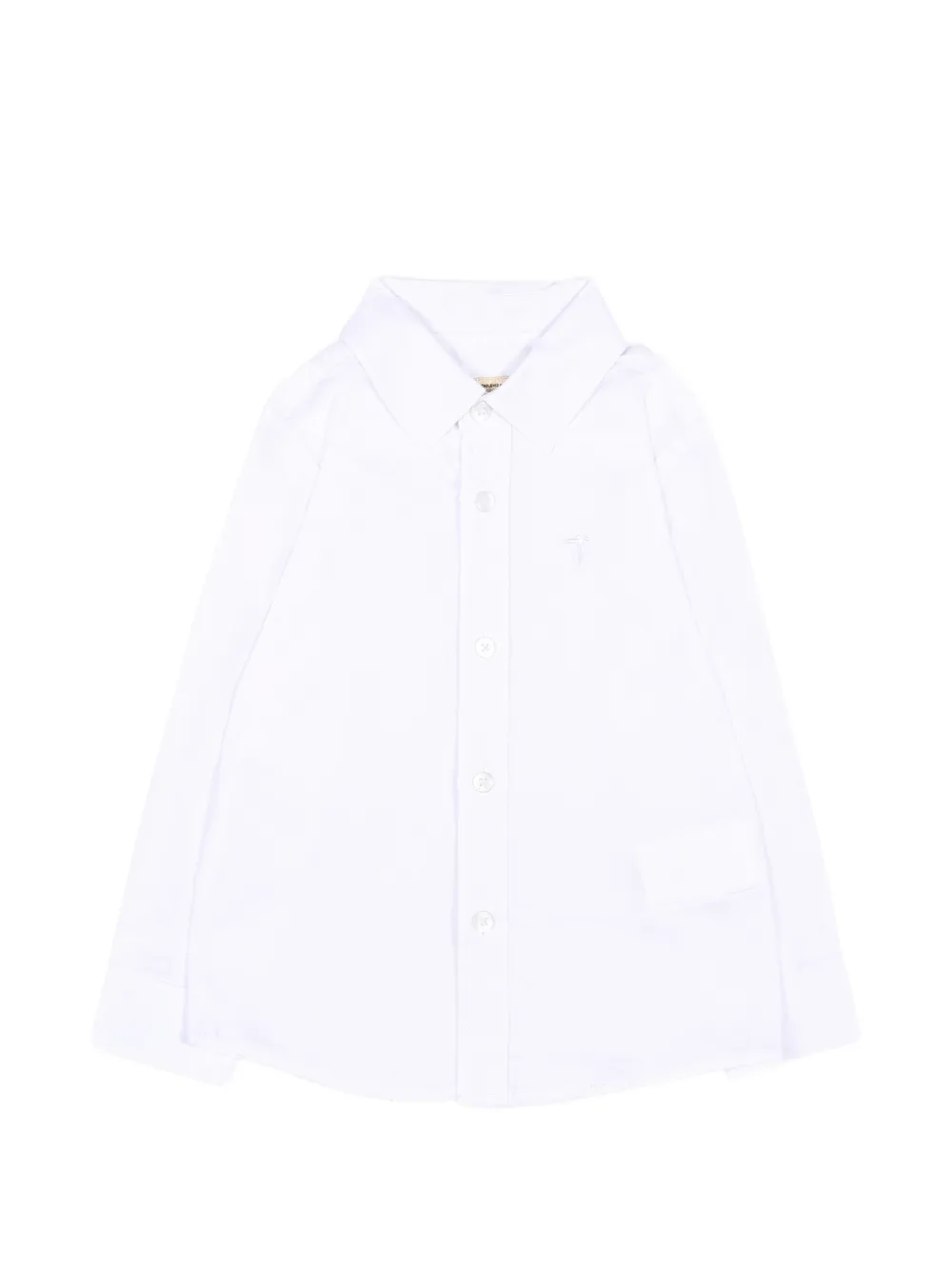 TRUSSARDI JUNIOR logo-embroidered long-sleeve shirt - Bianco