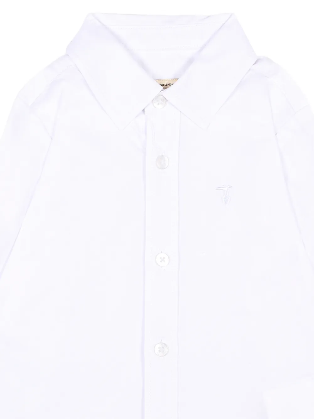 TRUSSARDI JUNIOR logo-embroidered long-sleeve shirt Wit