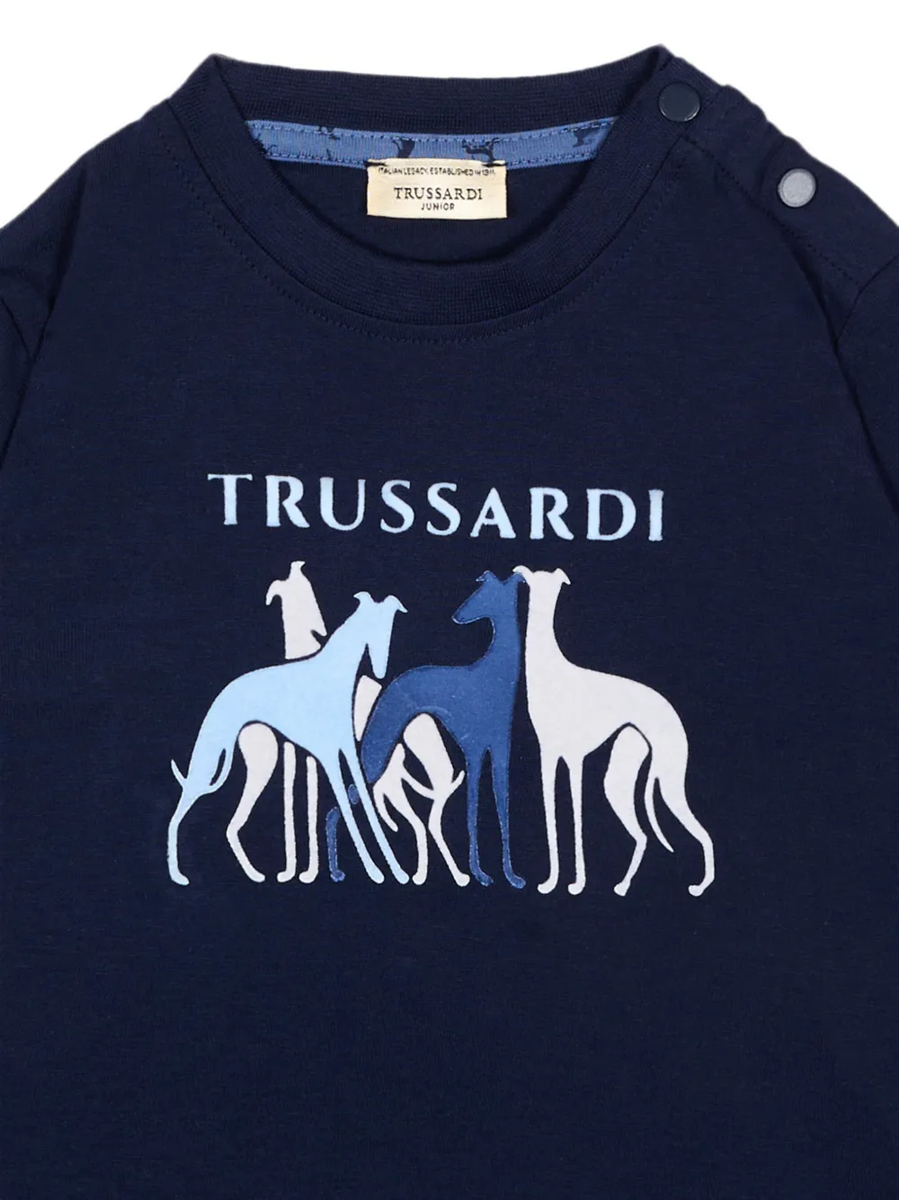 TRUSSARDI JUNIOR Katoenen T-shirt met logoprint Blauw