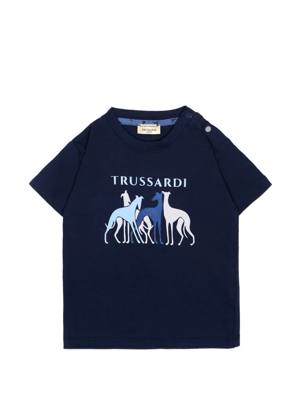 TRUSSARDI JUNIOR logo-print cotton T-shirt - Blu