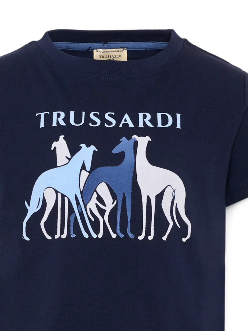 TRUSSARDI JUNIOR logo-print short-sleeve T-shirt Blauw