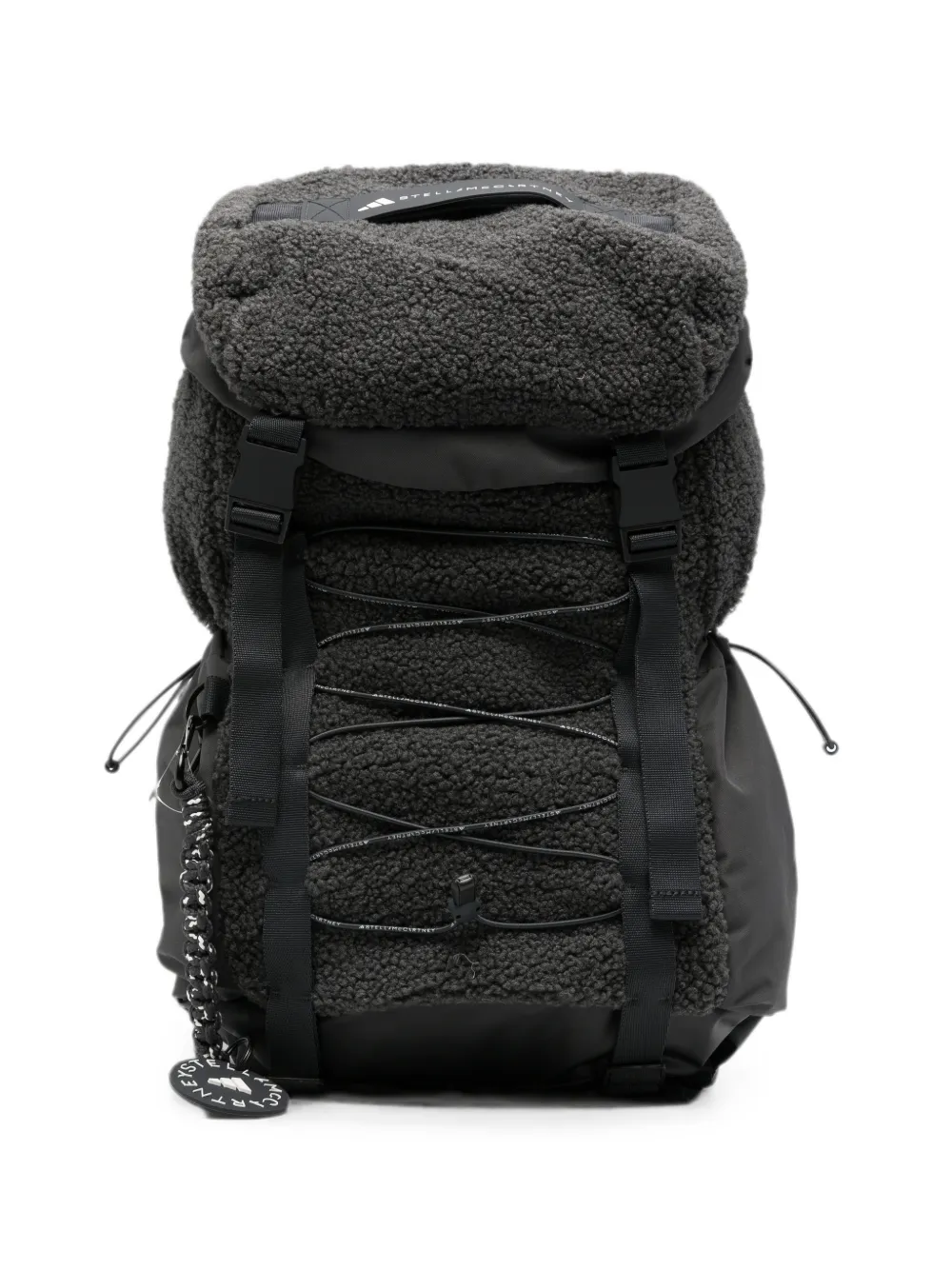 adidas by Stella McCartney fleece-texture buckle-fastening backpack - Grau