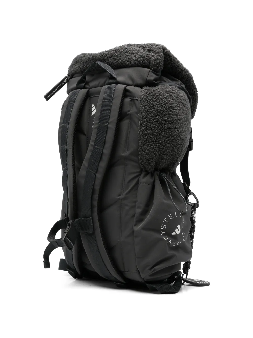 adidas by Stella McCartney Rugzak met fleece textuur en gespsluiting Grijs