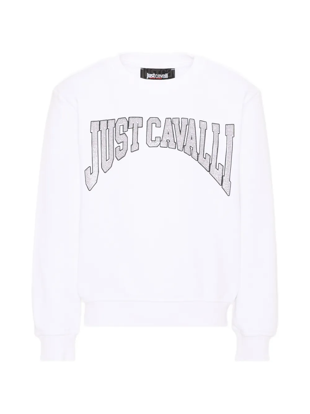Just Cavalli Kids rhinestone-logo sweatshirt - Bianco