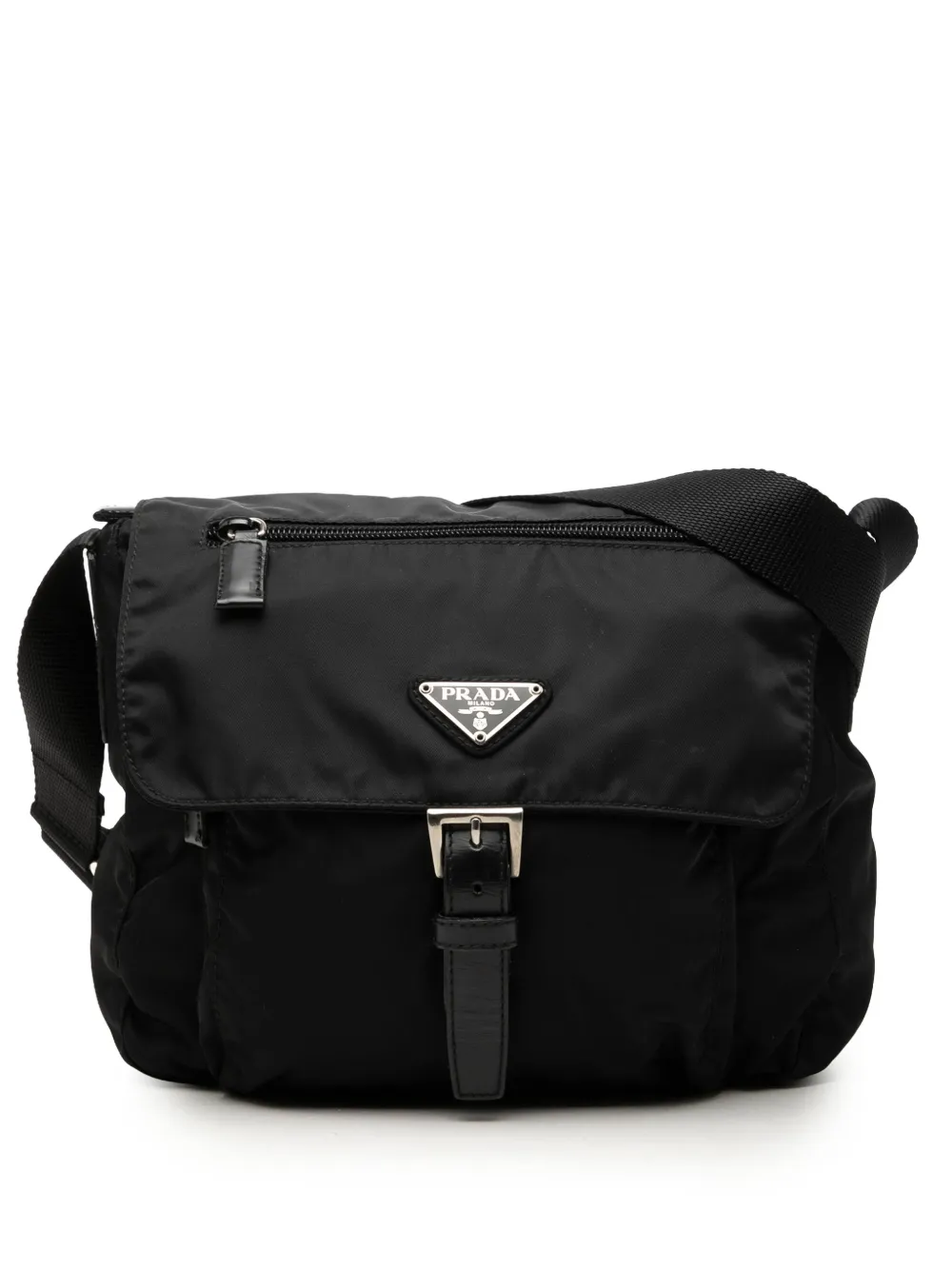 Prada Pre-Owned 2000-2013 Tessuto Umhängetasche mit Reißverschluss - Schwarz