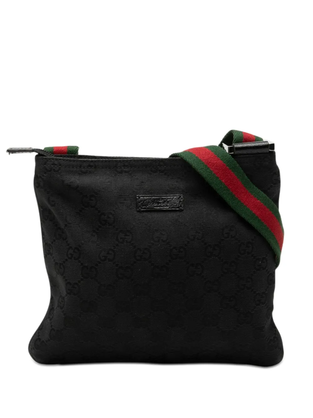Gucci Pre-Owned Borsa a tracolla in tela GG con decorazione Web 2000-2015 - Nero