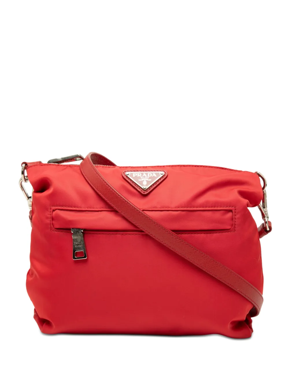 Prada Pre-Owned 2013-2026 Tessuto Umhängetasche mit Reißverschluss - Rot