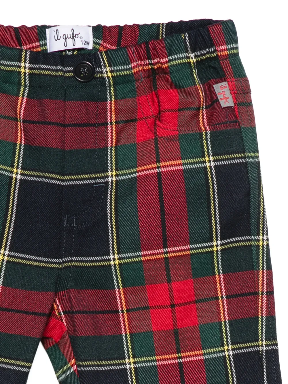 Il Gufo Geruite katoenen-broek Groen