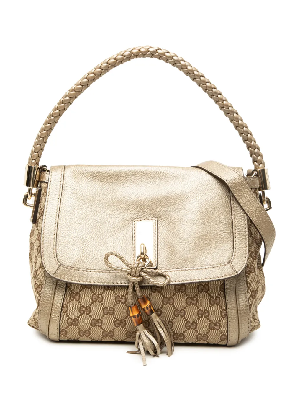 Gucci Pre-Owned Borsa a tracolla Bella in tela GG e battente 2000-2015 - Oro