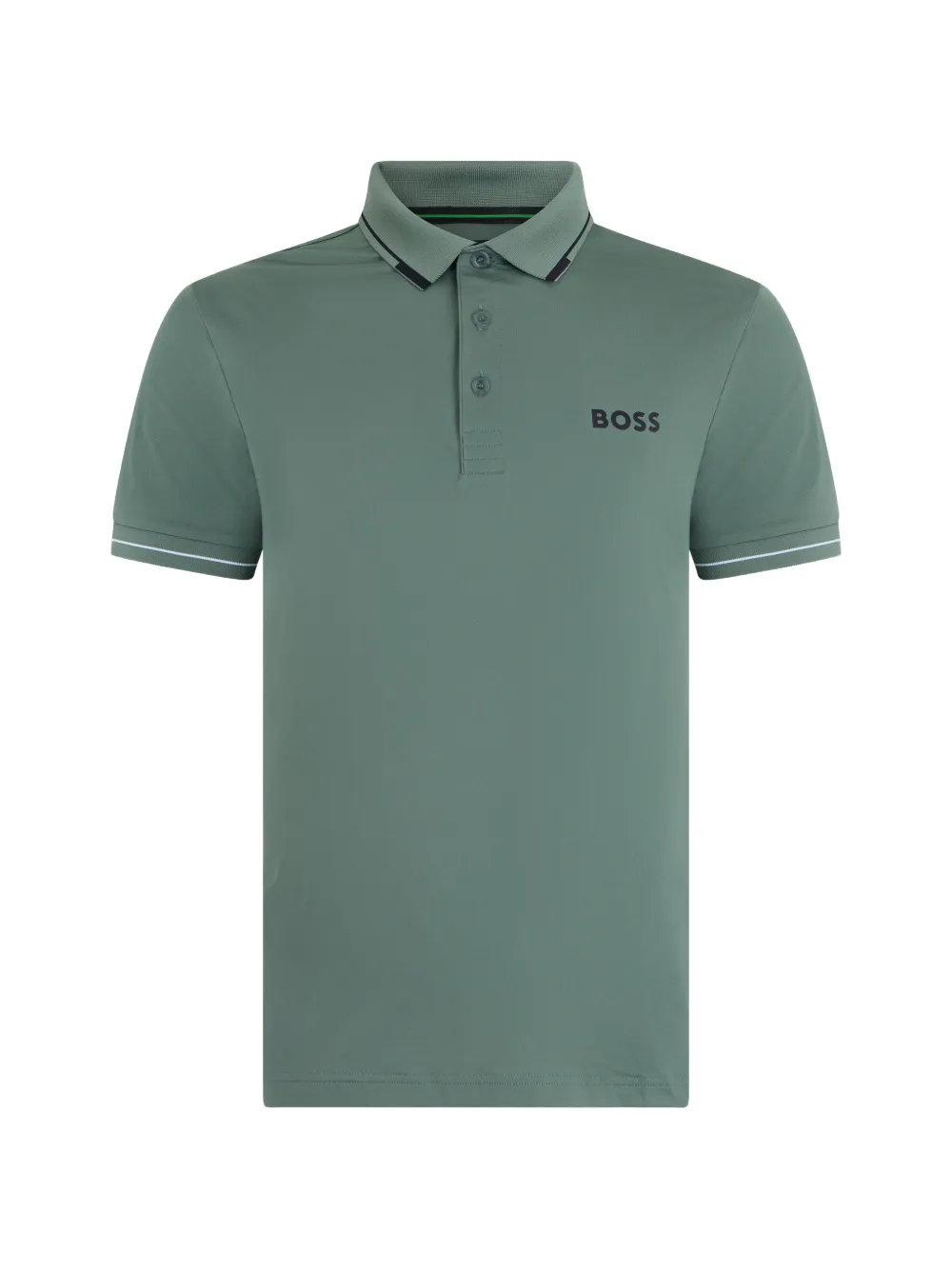 BOSS logo-print polo shirt - Grün
