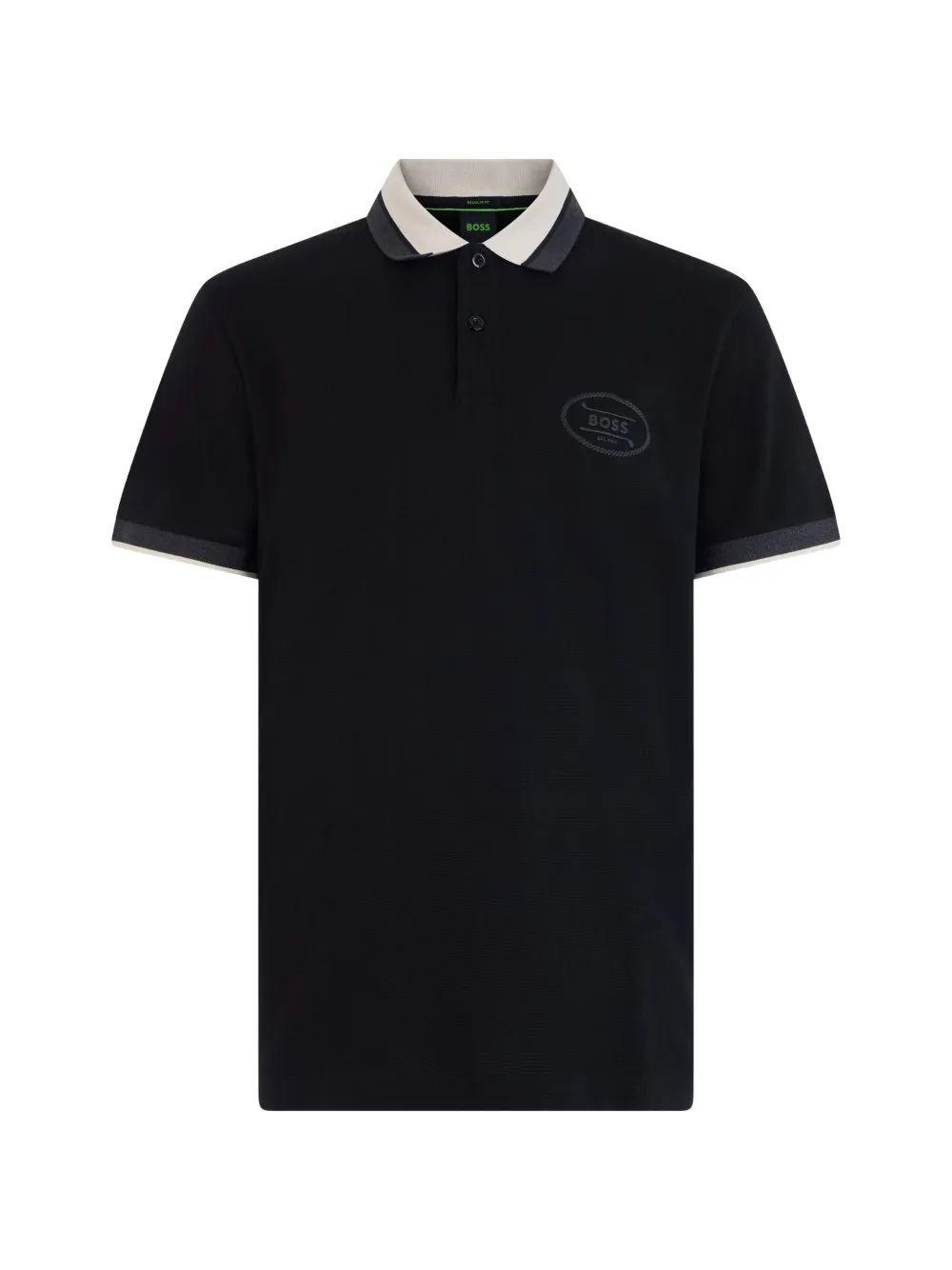 BOSS logo-patch polo shirt - Nero