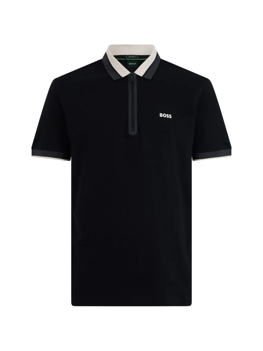 BOSS Polo con zip - Nero