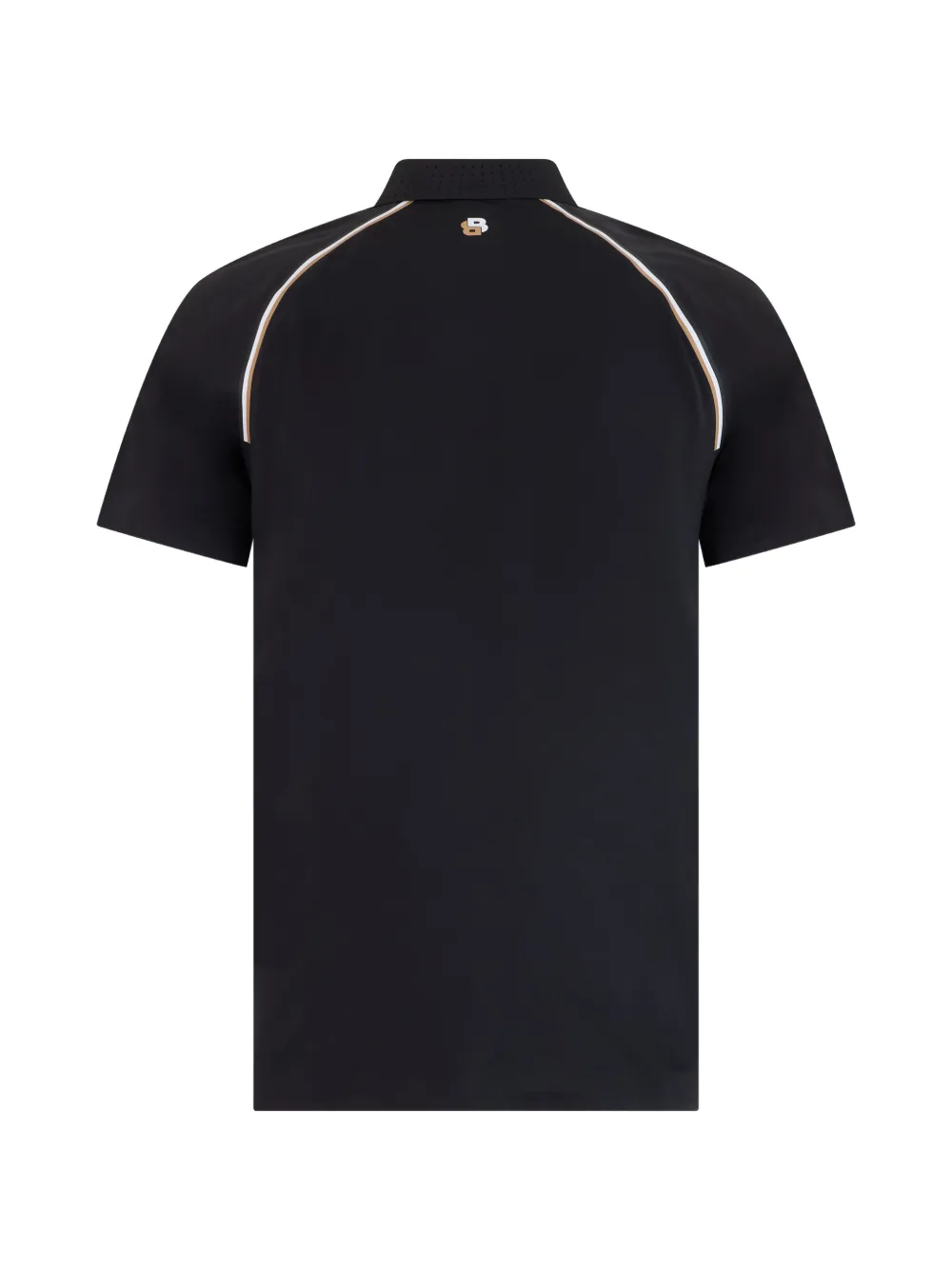 BOSS Poloshirt met logo-print en biesafwerking Zwart