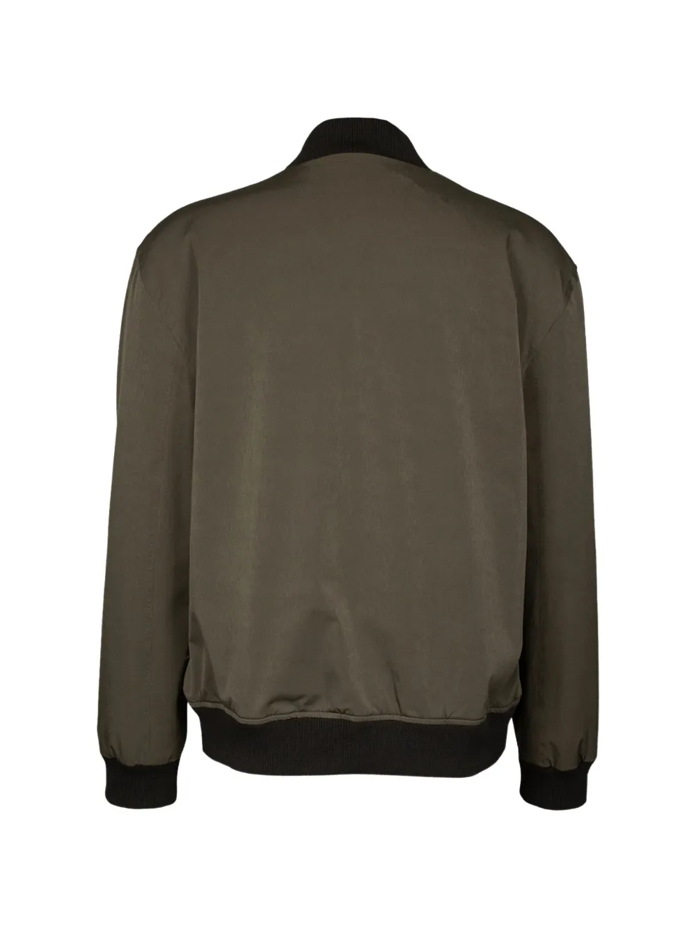 Karl Lagerfeld Bomberjack met geribbelde afwerking Groen