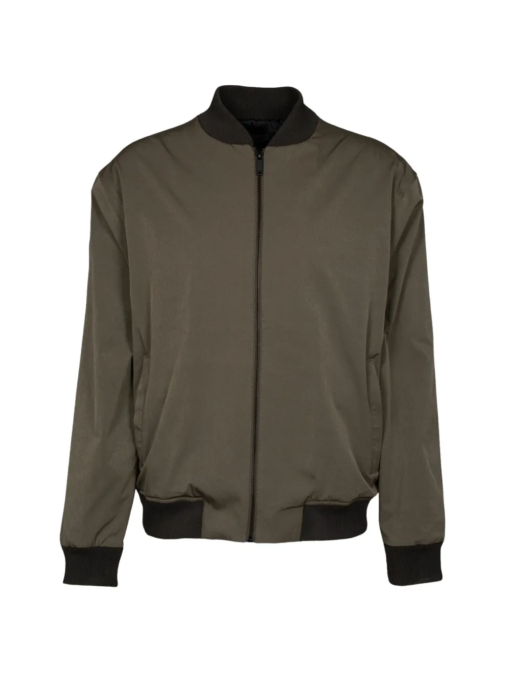Karl Lagerfeld ribbed-trim zip-up bomber jacket - Grün