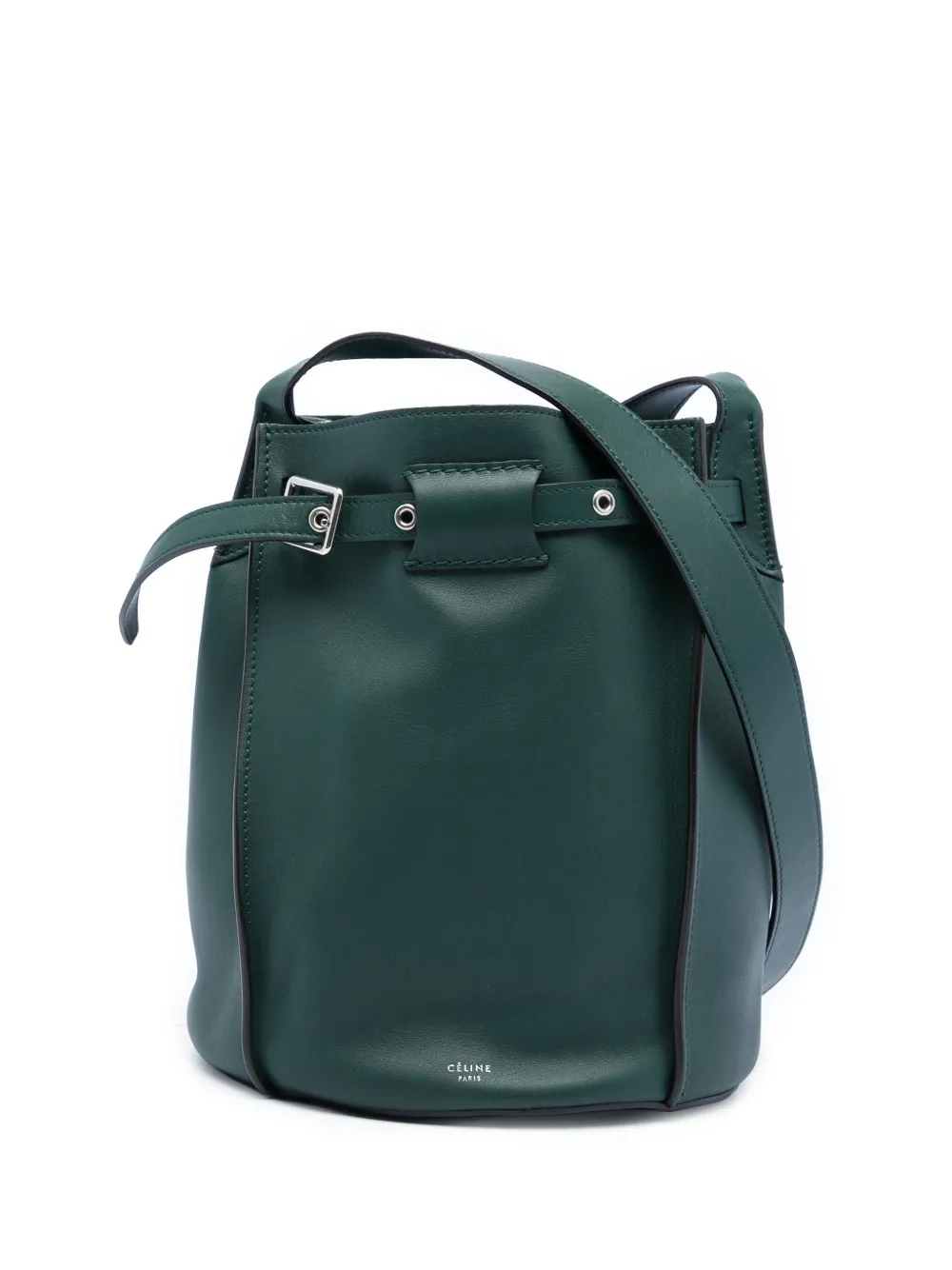 Celine Pre-Owned 2017 Leather Big Bag Bucket crossbody bag - Green