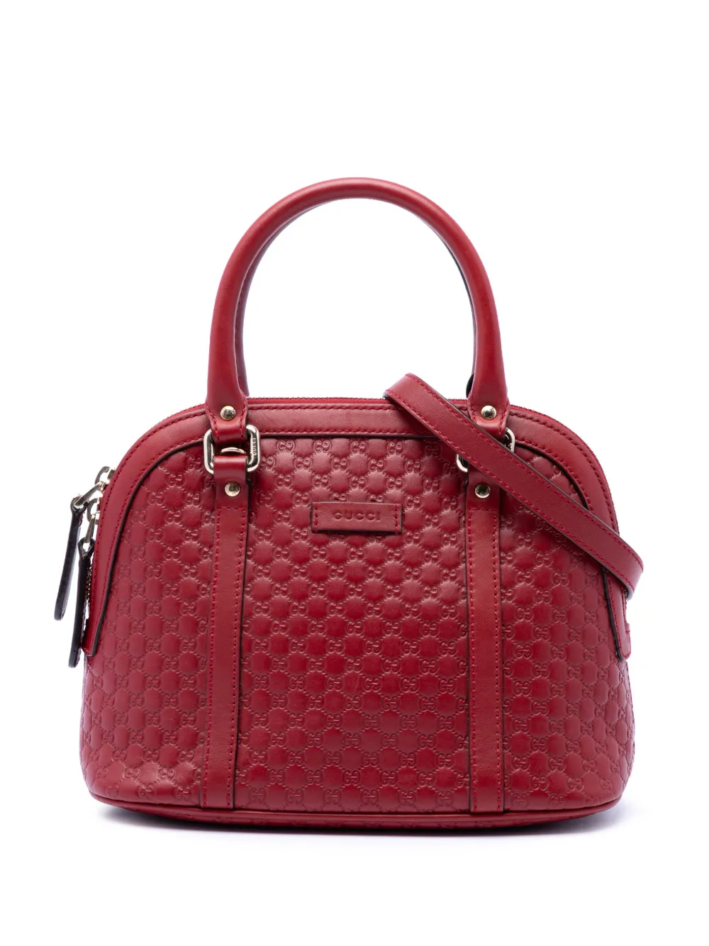 Gucci Pre-Owned Borsa a tracolla Dome mini in pelle Microguccissima 2016-2026 - Rosso