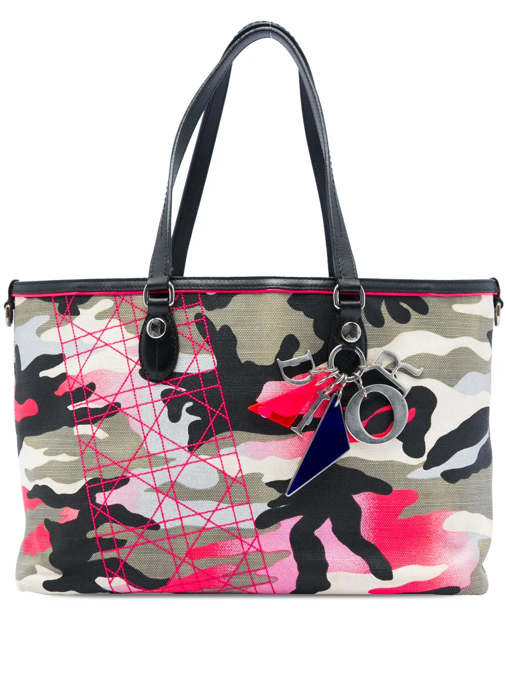 Christian Dior Pre-Owned 2011 Anselm Reyle Medium Canvas Camouflage tote bag - Grey