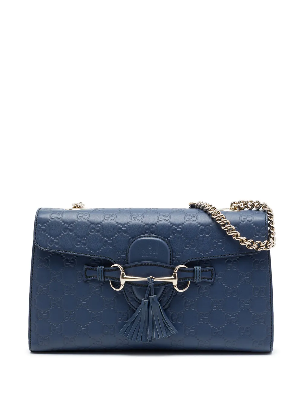 Gucci Pre-Owned Borsa a spalla Emily media in pelle Guccissima 2016-2026 - Blu