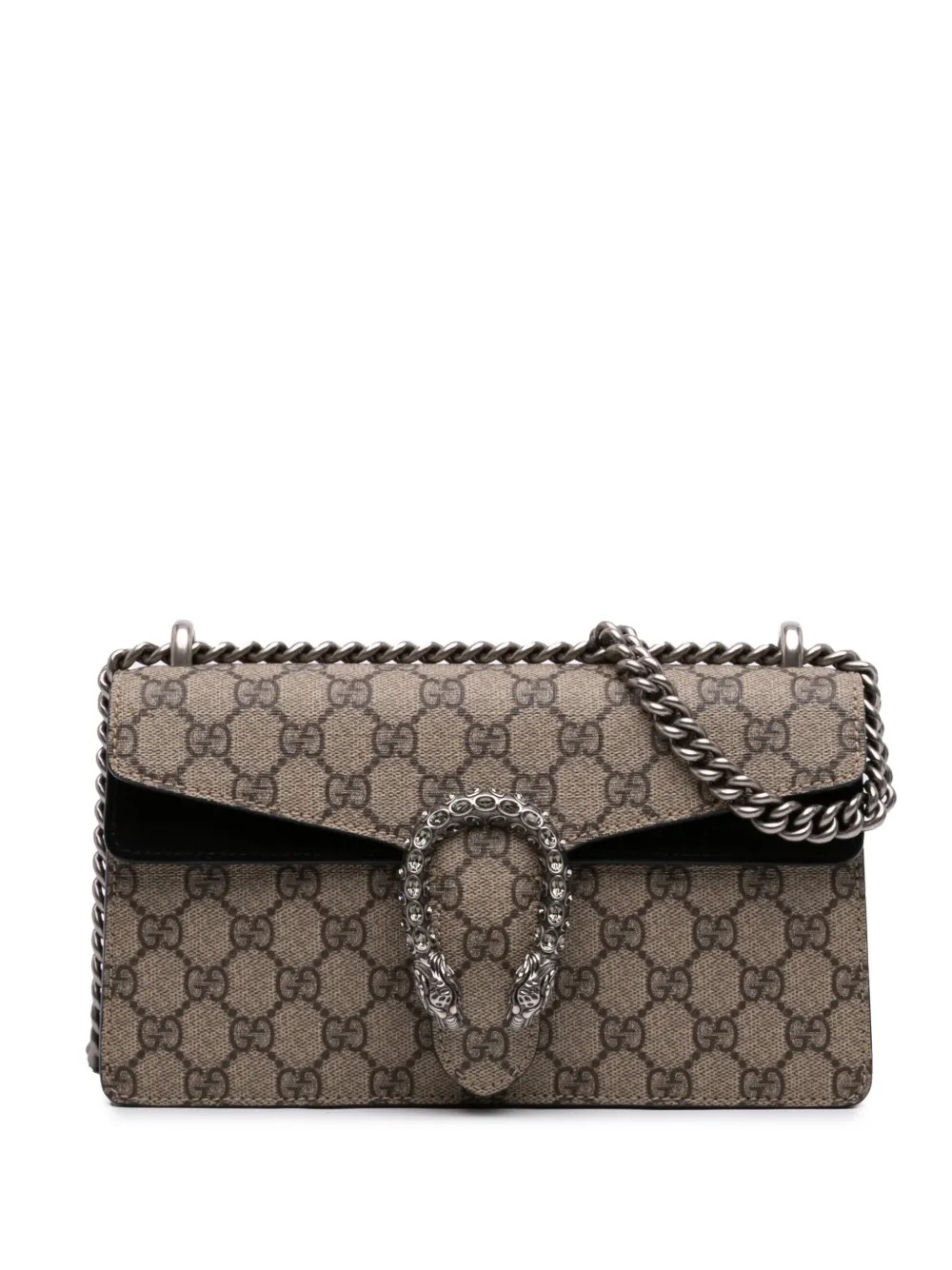 Gucci Pre-Owned 2016-2026 Medium GG Supreme Dionysus crossbody bag - Black