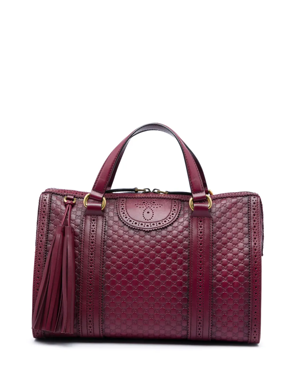 Gucci Pre-Owned 2016-2026 Microguccissima Brogue Duilio boston bag - Red