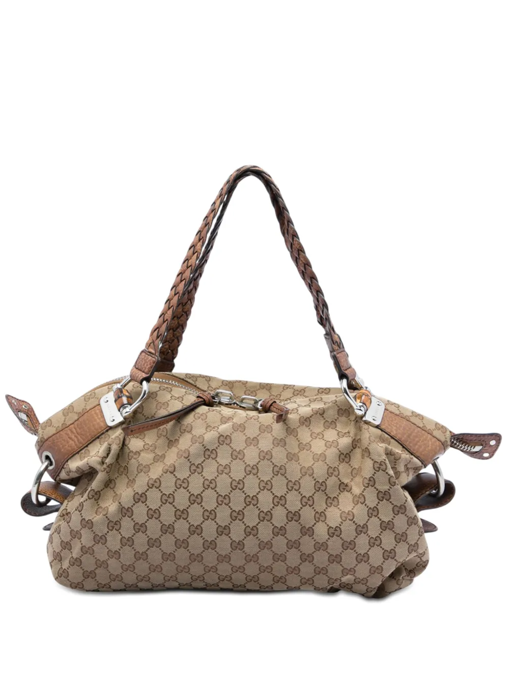 Gucci Pre-Owned 2016-2026 mittelgroße GG Canvas Bamboo Tassel Tote Bag - Nude