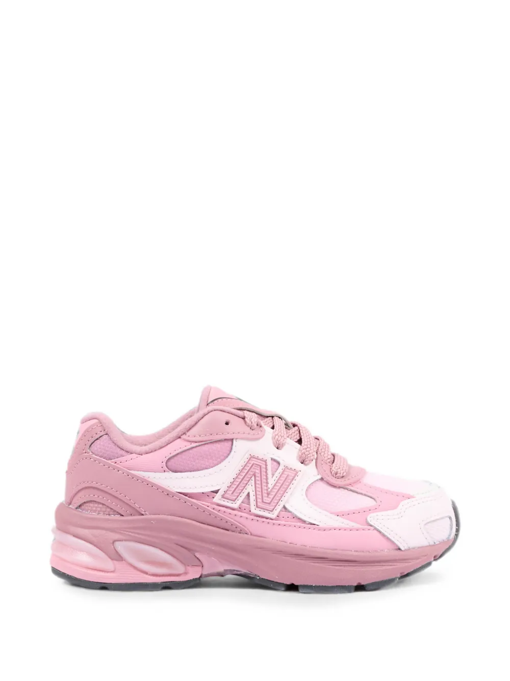 New Balance Kids logo-patch panelled sneakers Roze