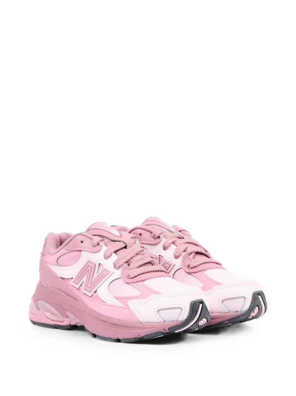 New Balance Kids logo-patch panelled sneakers Roze