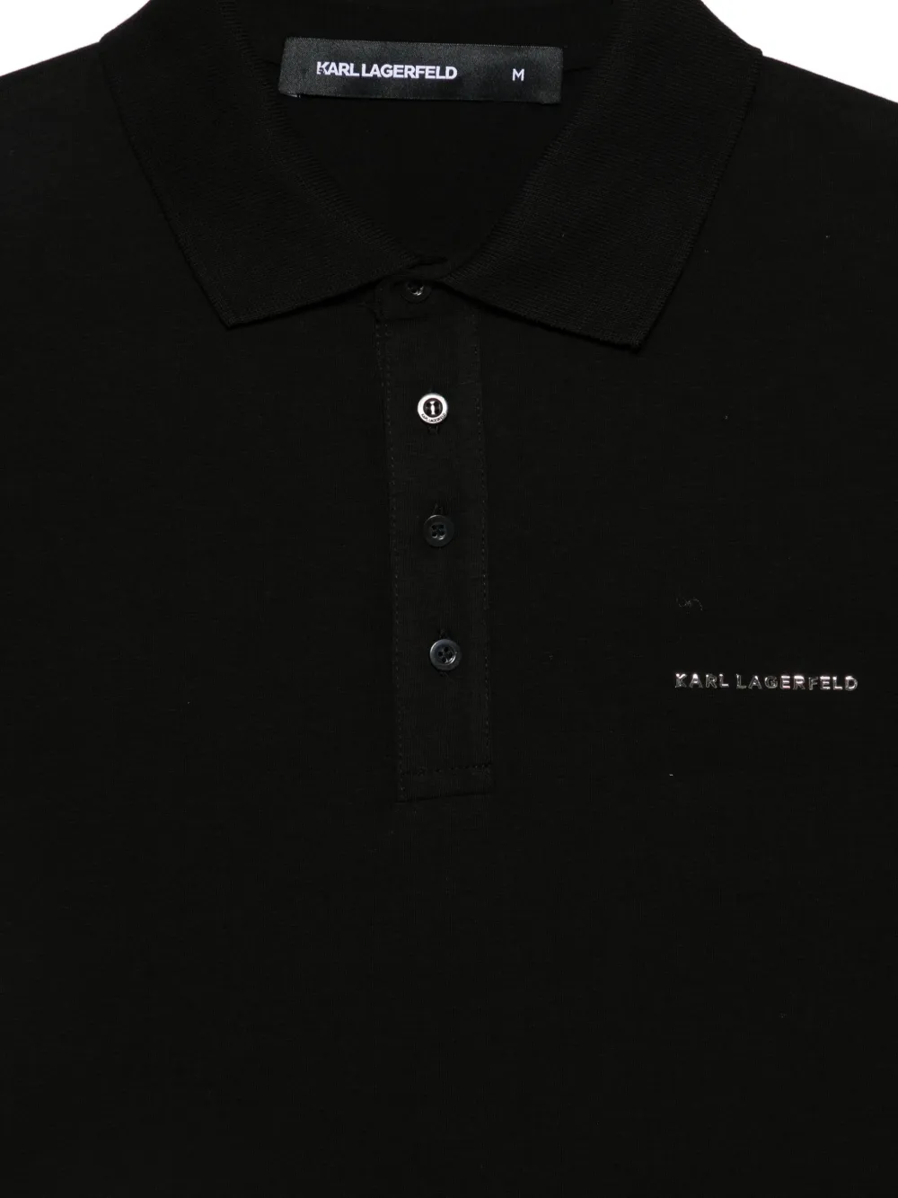 Karl Lagerfeld Poloshirt met logoplakkaat Zwart
