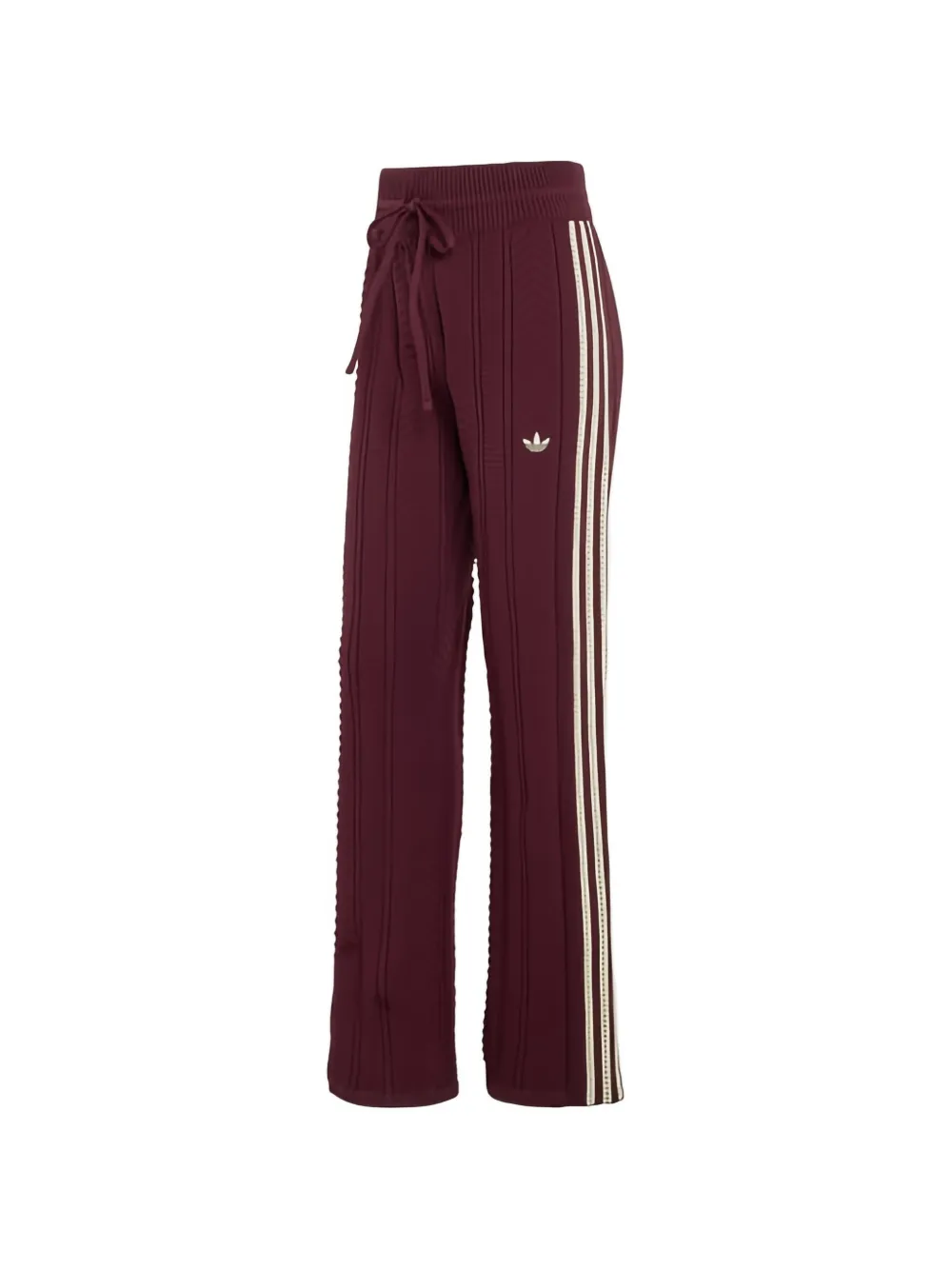 adidas chevron-knit side-stripe track pants - Rosso
