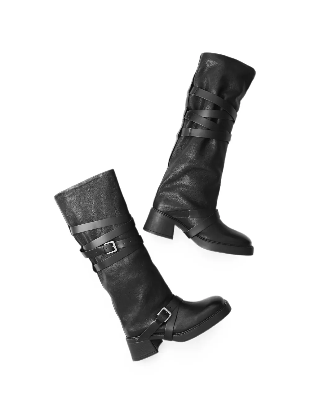 Miista Katarzyna belted tall boots Zwart
