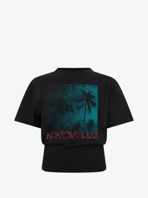 Balenciaga crop T-shirt with graphic design