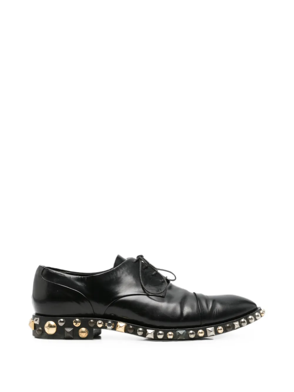 Louis Vuitton Pre-Owned 2010 stud-embellished derby shoes - Schwarz