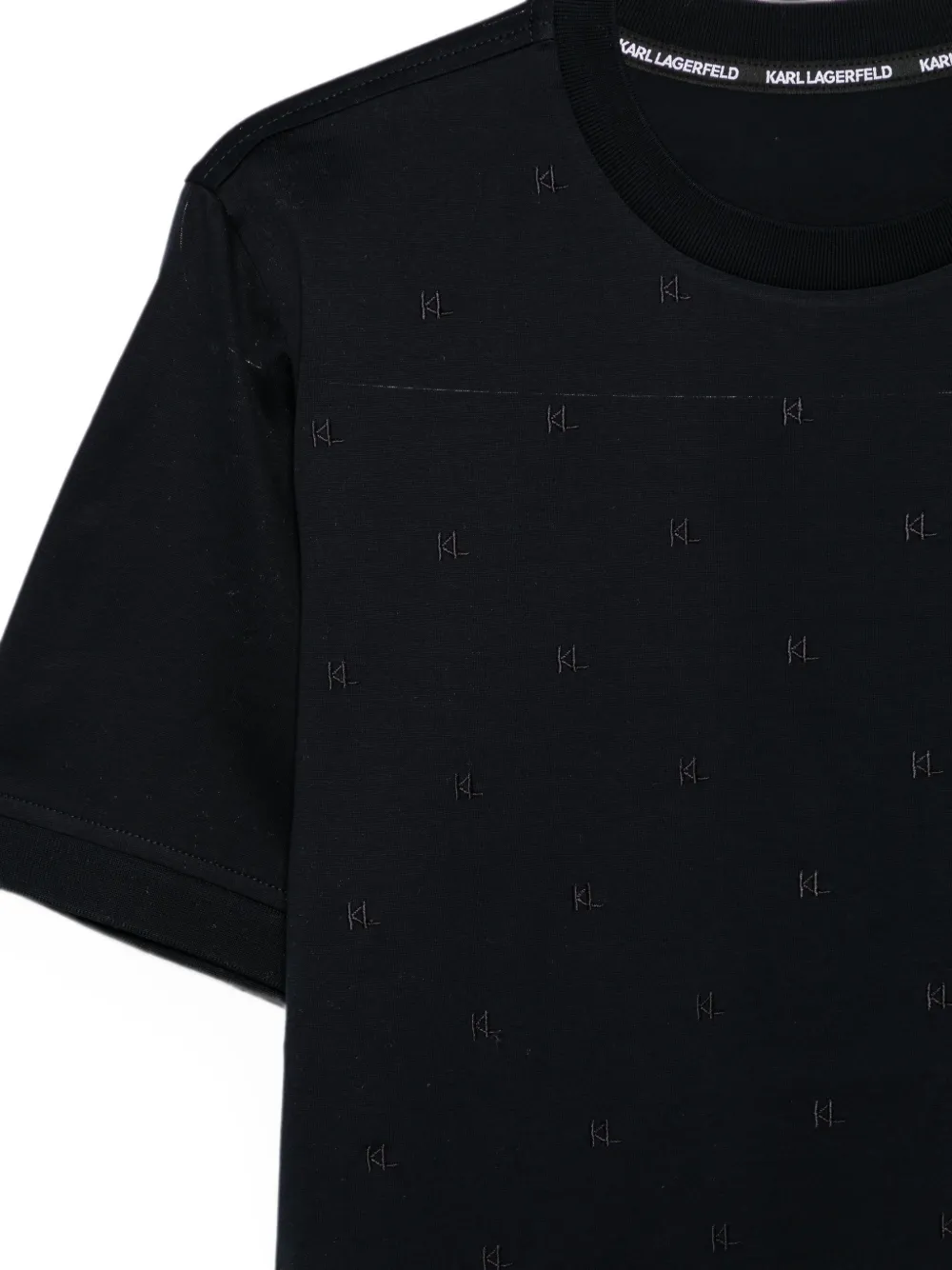 Karl Lagerfeld T-shirt met geborduurd monogram Blauw