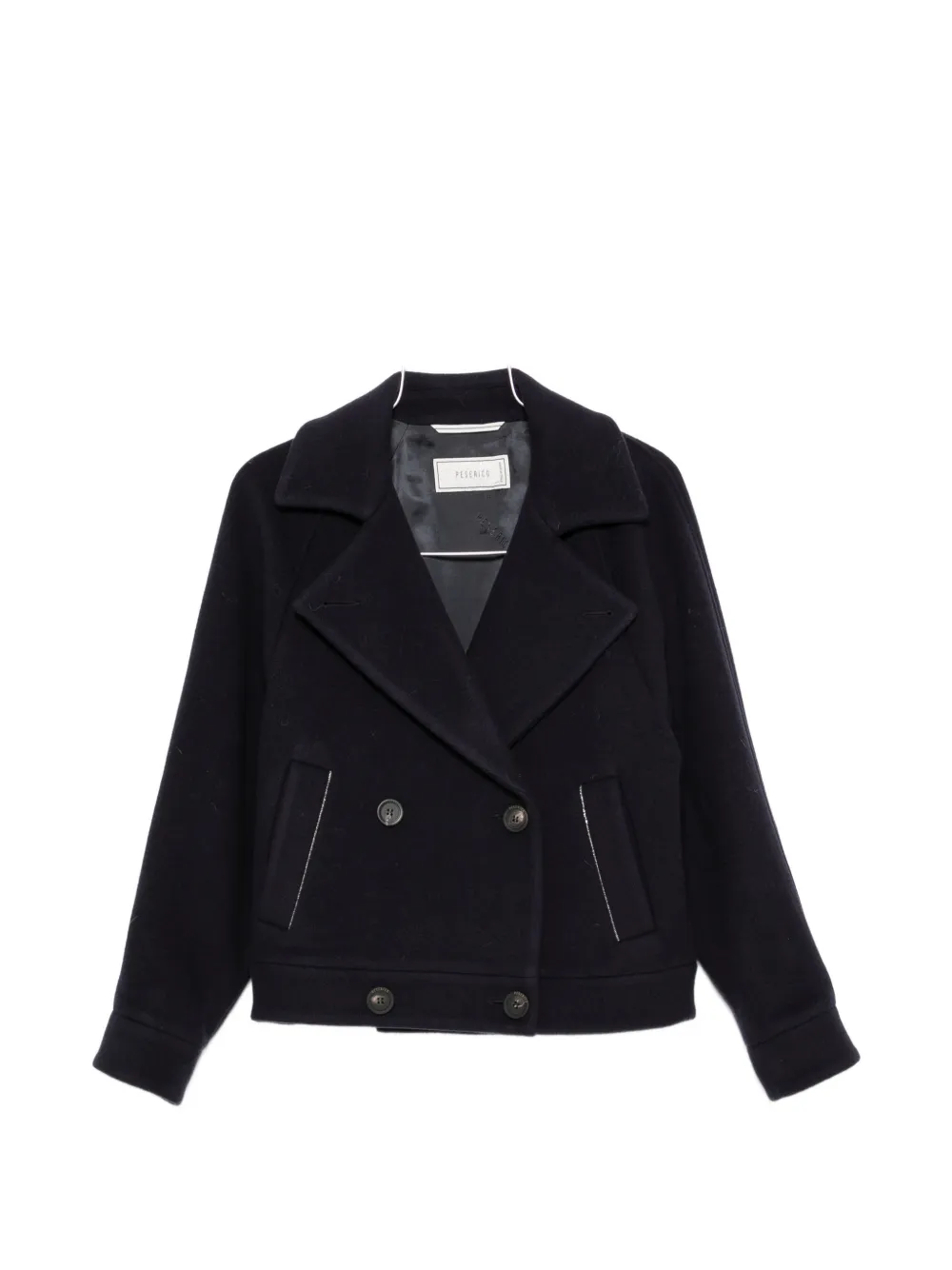 Peserico double-breasted wool coat - Blue