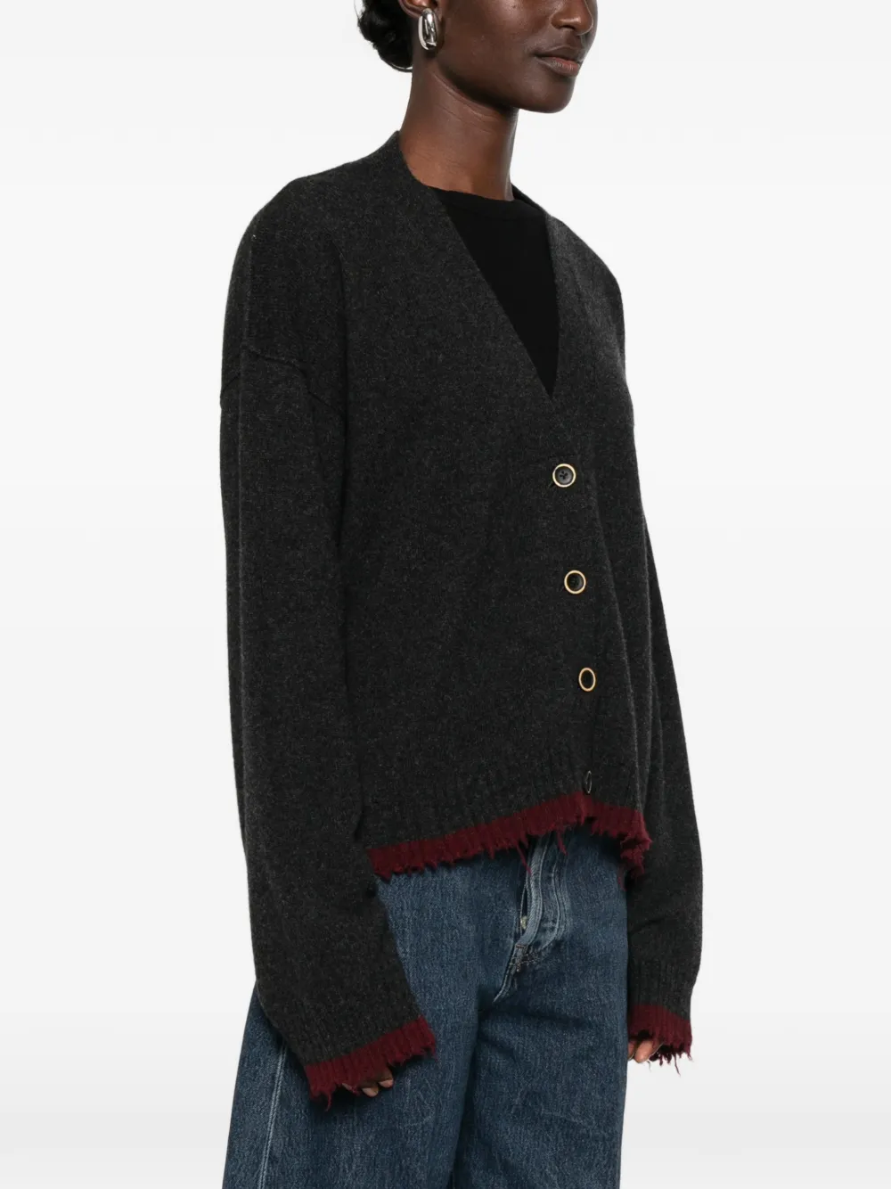Uma Wang Oversized vest met gerafelde afwerking Grijs