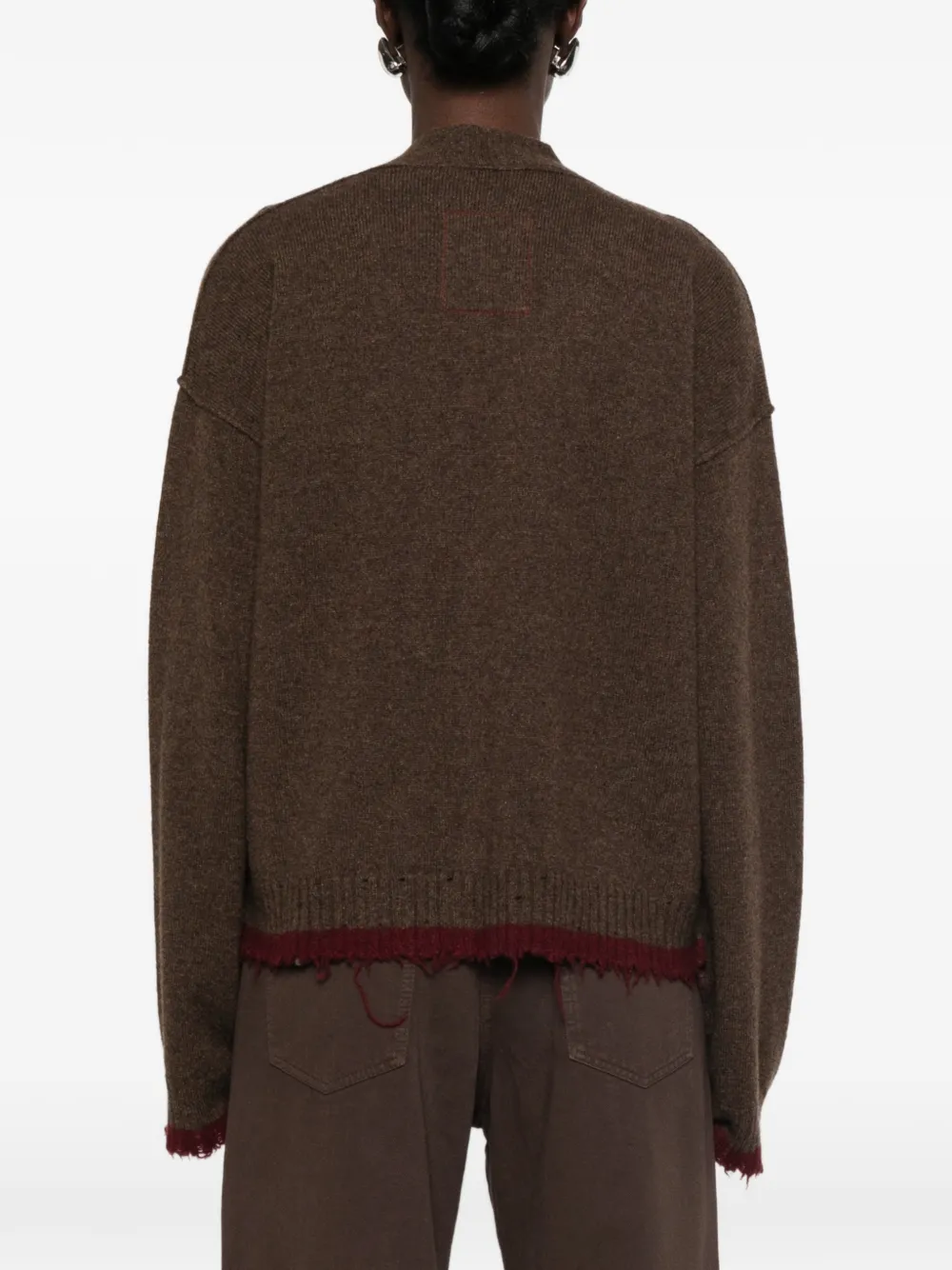 Uma Wang Oversized vest met franje Bruin