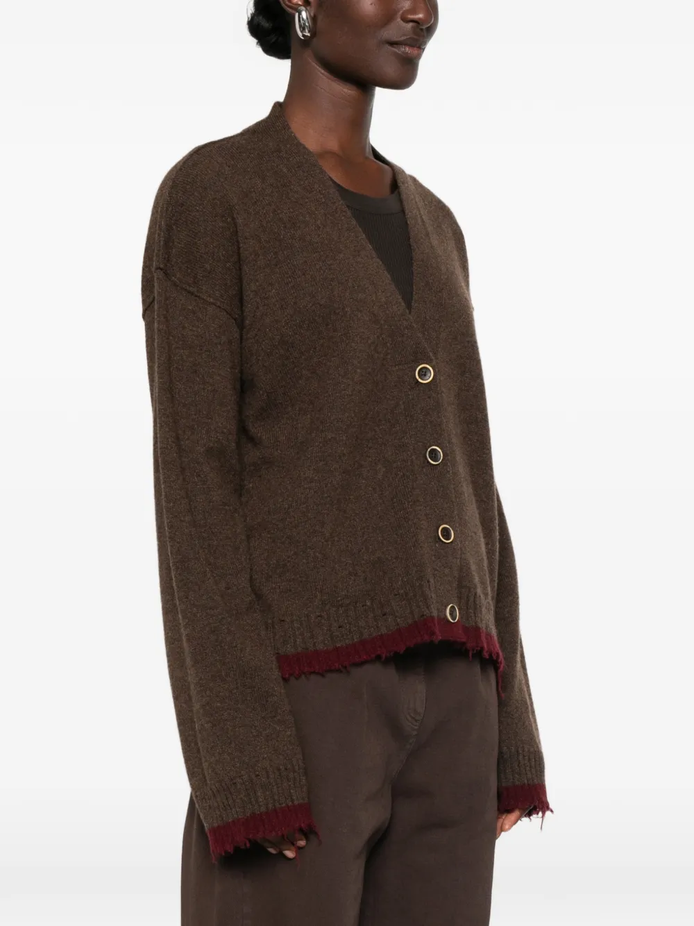 Uma Wang Oversized vest met franje Bruin