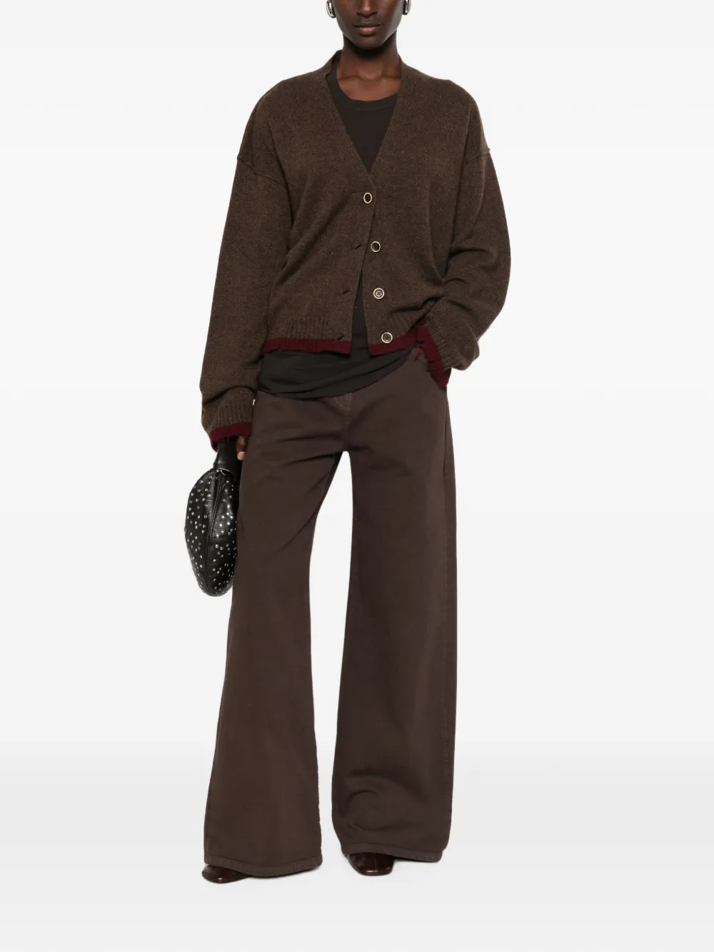 Uma Wang Oversized vest met franje Bruin